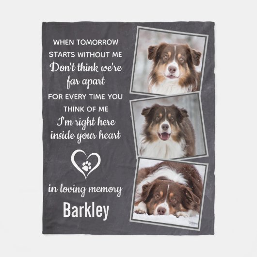 In Loopende Memory Pet Memorial Photo Collage Fleece Deken (Voorkant)