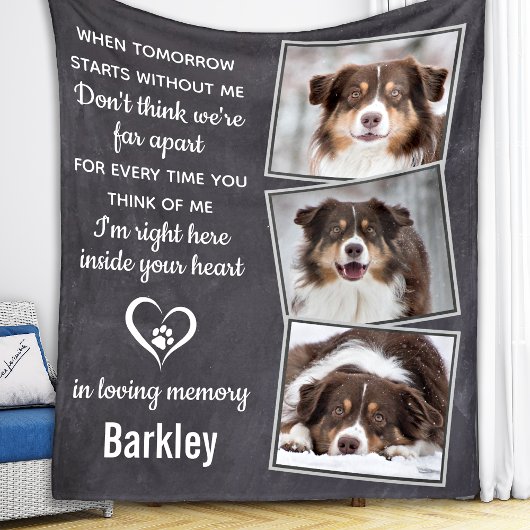 In Loopende Memory Pet Memorial Photo Collage Fleece Deken