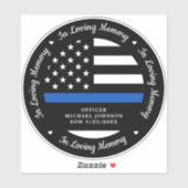 In Loopende Memory Police Officer Memorial Car Sticker (Vel)