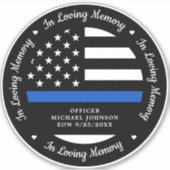 In Loopende Memory Police Officer Memorial Car Sticker (Voorkant)