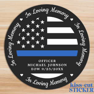 In Loopende Memory Police Officer Memorial Car Sticker