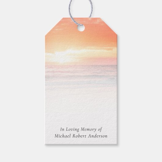 In Loopende Memory Sunset Ocean Memory Tree-Labels Cadeaulabel (Voorkant)