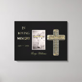 In Loopende Memory Typography Golden Cross Photo Canvas Afdruk (Voorkant)