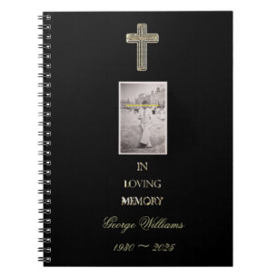 In Loopende Memory Typography Golden Cross Photo Notitieboek