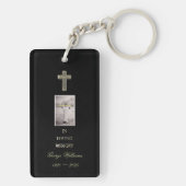 In Loopende Memory Typography Golden Cross Photo Sleutelhanger (achterkant)