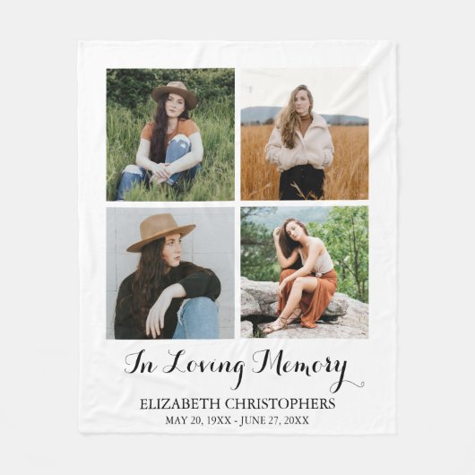 In Loopgeheugen 4 Fotocollage Memorial Fleece Deken (Voorkant)