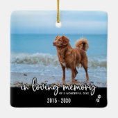 In Looptijd aangepaste Dog Photo Pet Memorial Keramisch Ornament (Achterkant)
