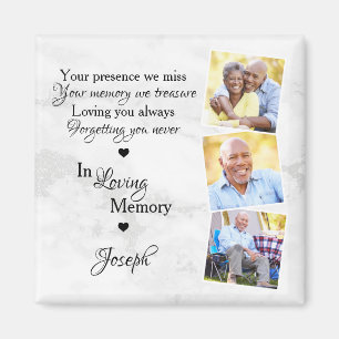 In Looptijd Geheugen Aangepast 3 Foto Memorial Magneet