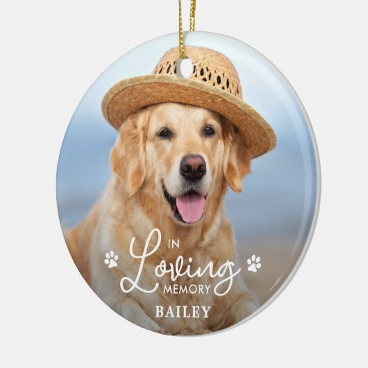 In Looptijd Geheugen Aangepaste Pet Dog 2 Foto Mem Keramisch Ornament (Links)