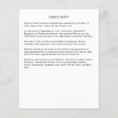 In Looptijd Geheugen Foto Collage Obituary Memoria Flyer (Achterkant)