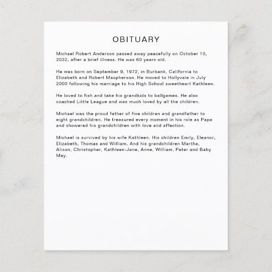 In Looptijd Geheugen Foto Collage Obituary Memoria Flyer (Achterkant)