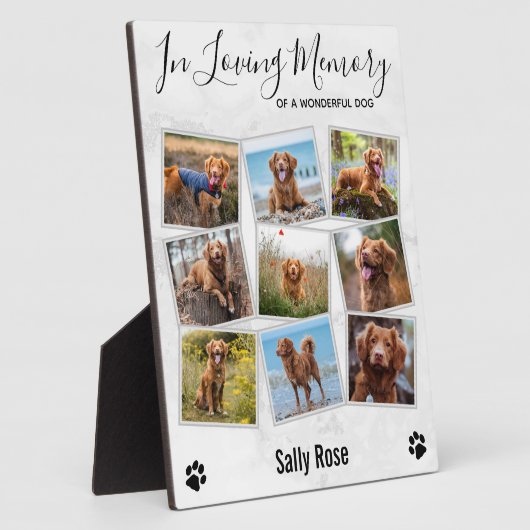 In Looptijd geheugen Foto Collage Pet Memorial Fotoplaat (Zijkant)