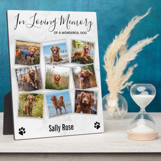 In Looptijd geheugen Foto Collage Pet Memorial Fotoplaat (Zijkant)
