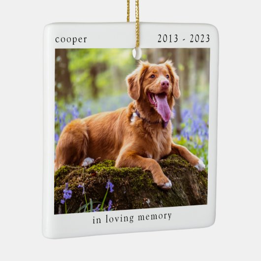 In Looptijd Geheugen Foto Pet Memorial Keramisch Ornament (Rechts)