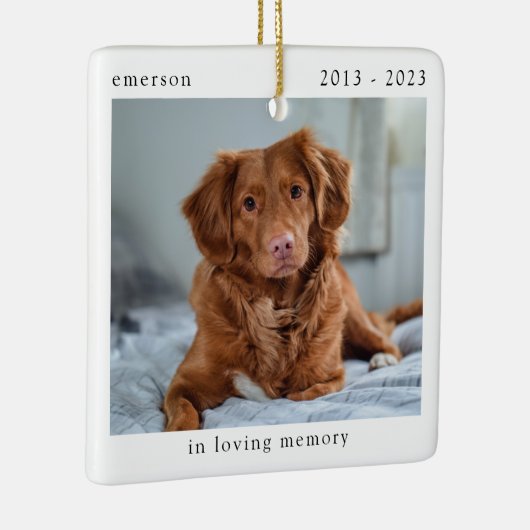 In Looptijd Geheugen Foto Pet Memorial Keramisch Ornament (Rechts)