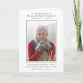 In Looptijd geheugen Obituary Photo Collage Memori Notitiekaartje (Voorkant)