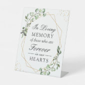 In Looptijd Geometrische Greenery Eucalyptus Reclamebord Met Voetstuk (Voorkant)