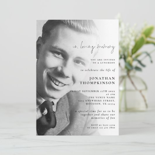 In Looptijd van de Foto Funeral Luncheon Kaart (Staand voorkant)