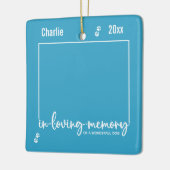 In Looptijd van Memory Blue Dog Photo Pet Memorial Keramisch Ornament (Links)