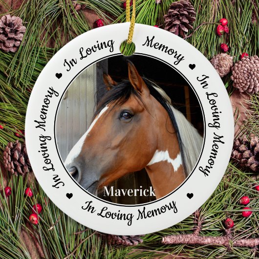 In Looptijd van Memory Custom Horse Photo Pet Memo Keramisch Ornament