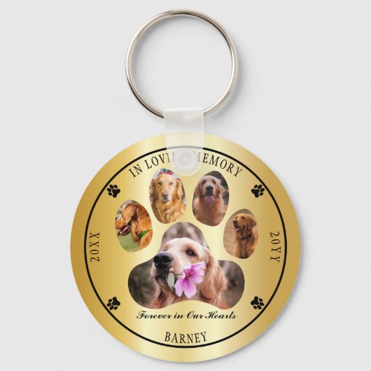 In Looptijd van Memory Photo Pet Memorial - Gold Sleutelhanger (Voorkant)