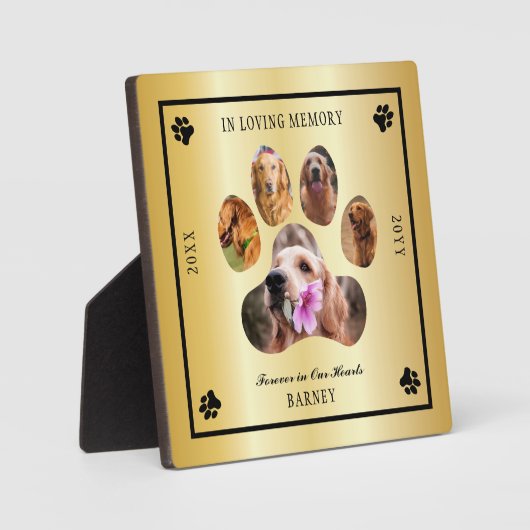 In Looptijd van Memory Photo Pet Memorial - Gold T Fotoplaat (Voorkant)