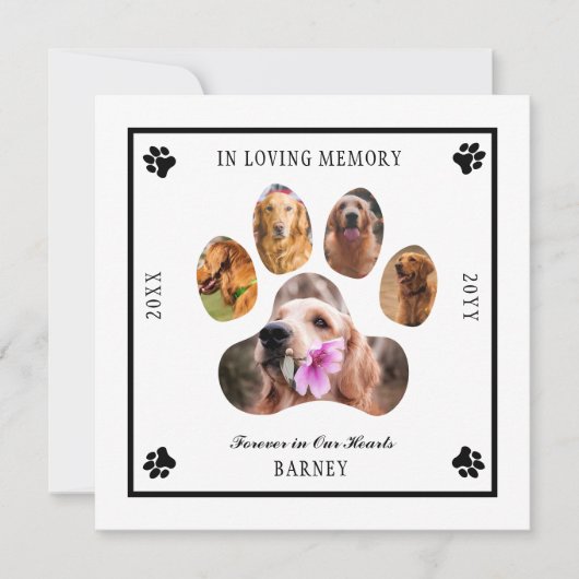 In Looptijd van Memory Photo Pet Memorial - White  Kaart (Voorkant)