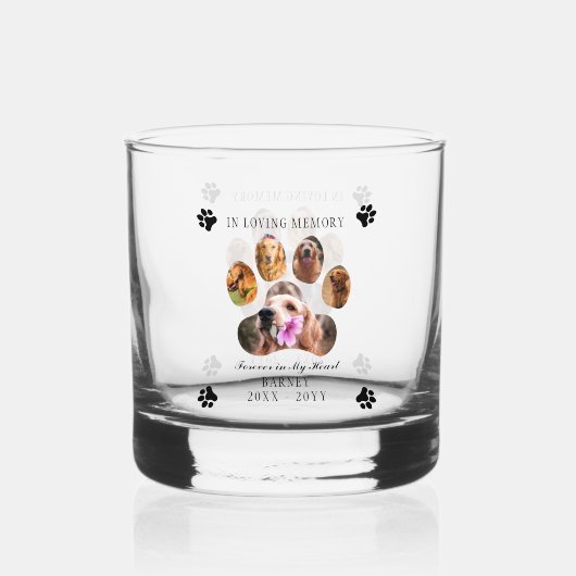 In Looptijd van Memory Photo Pet Memorial - White  Whisky Glas (Achterkant)