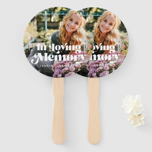 In Looptijd van Memory  Retro Memorial Foto Handwaaier (Voorkant en achterkant)