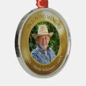 IN LOPENDE GEHEUGEN Foto Memorial Gold Keepomwille Metalen Ornament (Rechts)