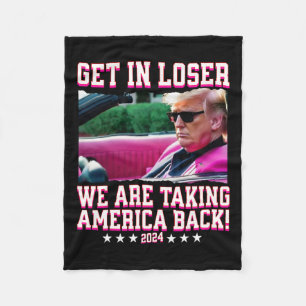 In Loser nemen we Amerika terug Pink Trump 202 Fleece Deken