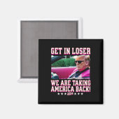 In Loser nemen we Amerika terug Pink Trump 202 Magneet (Voorkant / Achterkant)