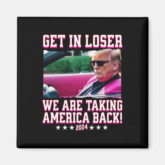 In Loser nemen we Amerika terug Pink Trump 202 Magneet (Voorkant)
