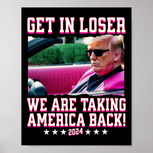 In Loser nemen we Amerika terug Pink Trump 202 Poster