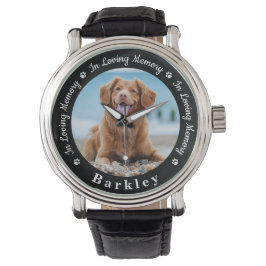 In Loss Memory Dog Loss Photo Pet Memorial Horloge