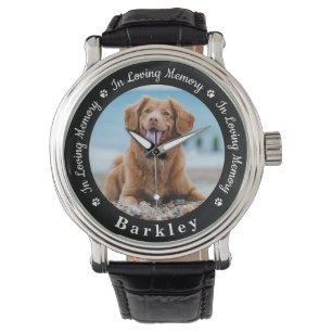 In Loss Memory Dog Loss Photo Pet Memorial Horloge