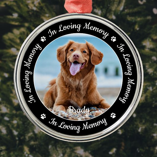 In Loss Memory Pet Loss Photo Pet Memorial Metalen Ornament