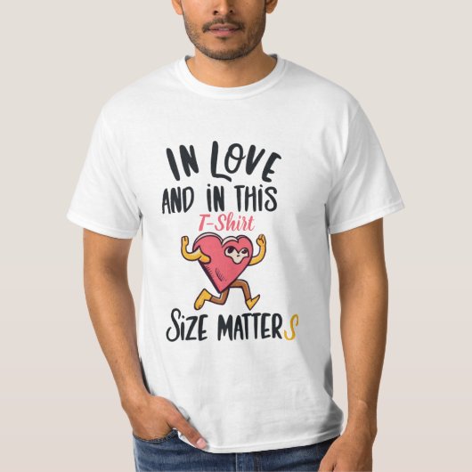 In love and in this t-shirt size matters (Voorkant)