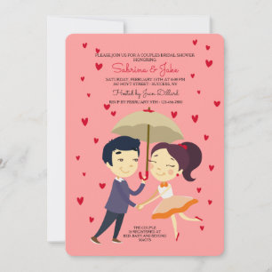 In Love Couples Shower Invitation Kaart