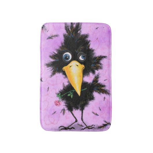 In Love Crow - Funny Badmat (Voorkant Verticaal)