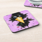 In Love Crow - Funny - Voeg je Afbeelding toe /Tex Bier Onderzetter (Linkerzijde)