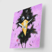 In Love Crow - Gentleman - Add Jouw tekst / Name Vierkante Klok (Hoek)