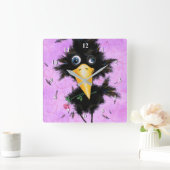 In Love Crow - Gentleman - Add Jouw tekst / Name Vierkante Klok (Huis)