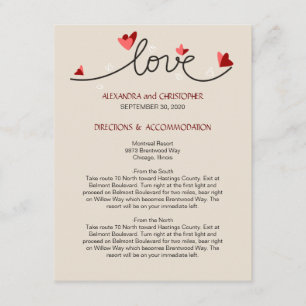 In Love Eenvoudige Elegante Tekst Routebeschrijvin Informatiekaartje