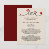 In Love Eenvoudige Elegante Tekst Routebeschrijvin Informatiekaartje (Voorkant / Achterkant)