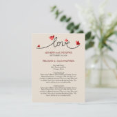 In Love Eenvoudige Elegante Tekst Routebeschrijvin Informatiekaartje (Staand voorkant)