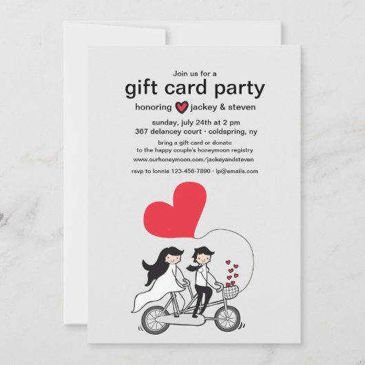 In Love Gift Card Party Invitation Kaart (Voorkant)