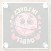 In Love Orbit Glazen Onderzetter (Achterkant)