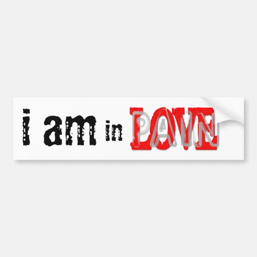 In Love Pain Bumpersticker (Voorkant)