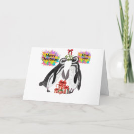 In Love Penguins Christmas Kaart